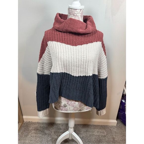 POL Clothing Women’s Cable Knit Turtleneck Sweater – Size M - Picture 2 of 6